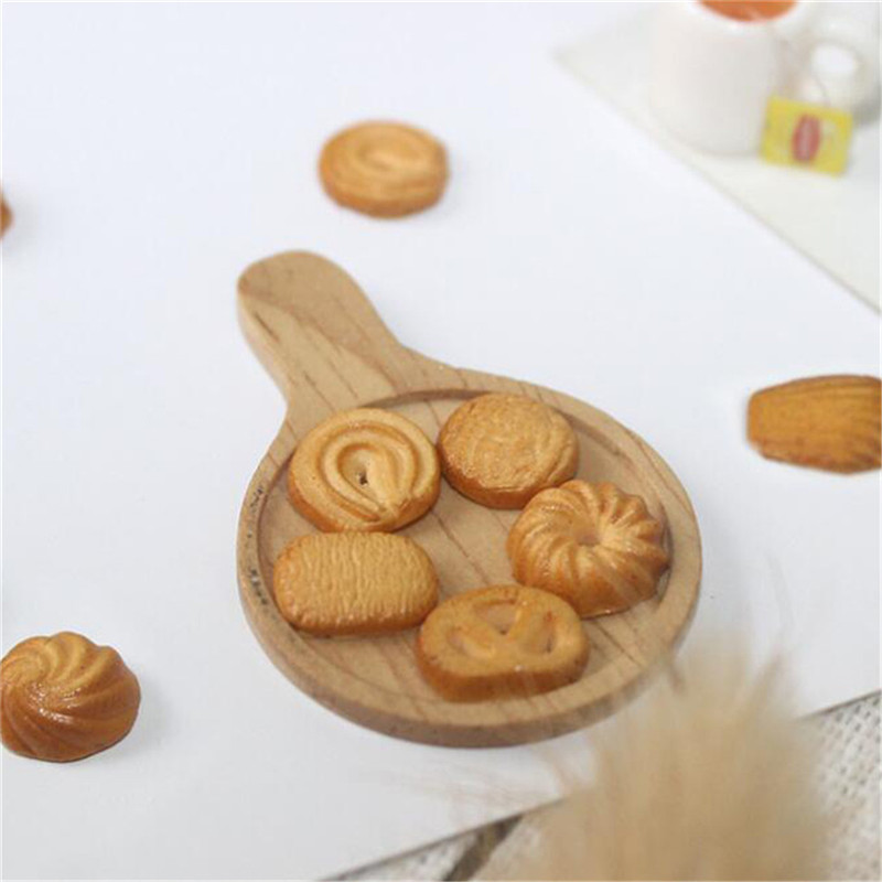 Senia 7 cái/gói Nhà Búp Bê Nhà búp bê bánh quy Mini thu nhỏ 1:12 Nhà búp bê phụ kiện thực phẩm