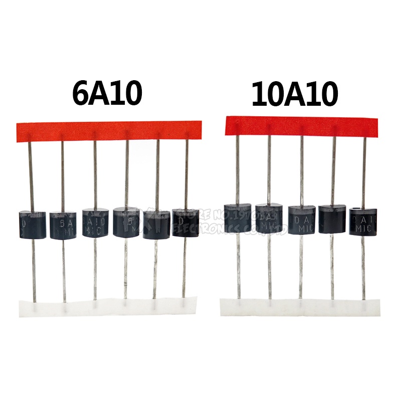 20pcs 10a10 6a10 6a 10.0 amp silicon rectifiers rectifier diode 10a 1000v r-6 integrated circuit