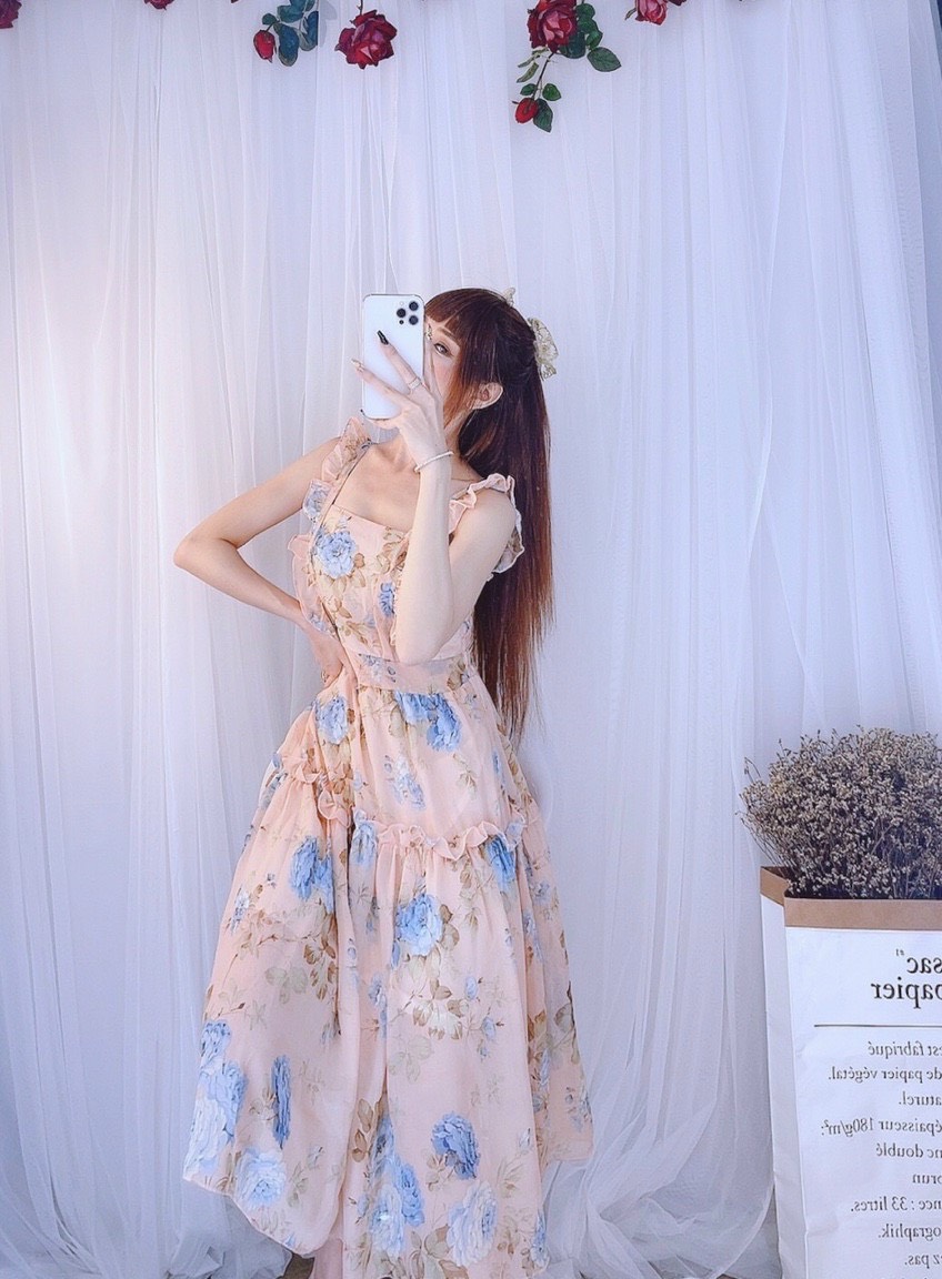Đầm cánh tiên hoa mẫu đơn (hình thật +video)