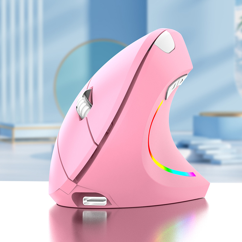H1 vertical mouse 2.4g usb wireless gaming ergonomic mouse computer 2400dpi silent mice with rgb light for home office pc