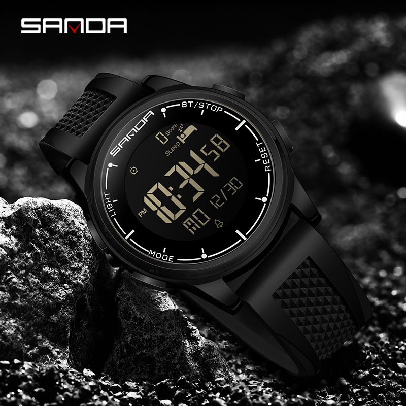 SANDA New Multifunctional Sports Watch for Teenagers with Trendy Design and Waterproof Men's Watch SD9064-2. 