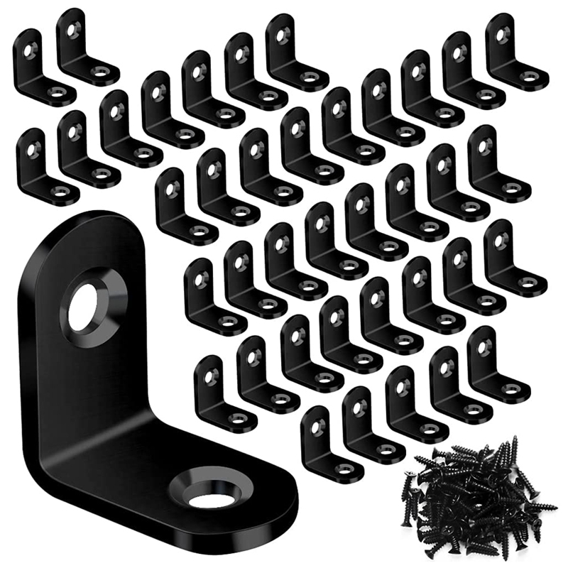 40Pcs L Bracket Angle Bracket Set,90 Degree , L Bracket, for Wooden Furniture,with 80 Screws