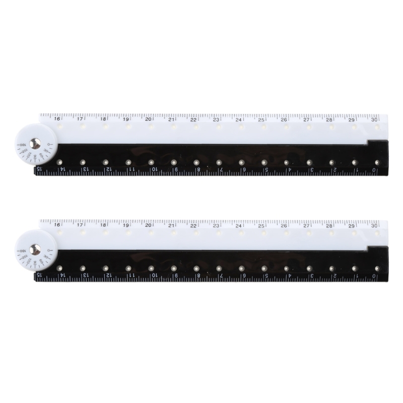 2 Pieces Plastic Folding Ruler 30 for cm Drawing Ruler Plastic Ruler for Student