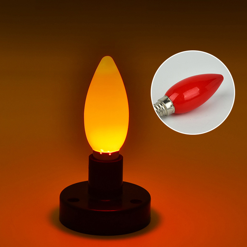 Maraa 1 cái LED bàn thờ bóng đèn E12/E14 nến đỏ phật đèn đền Đèn trang trí