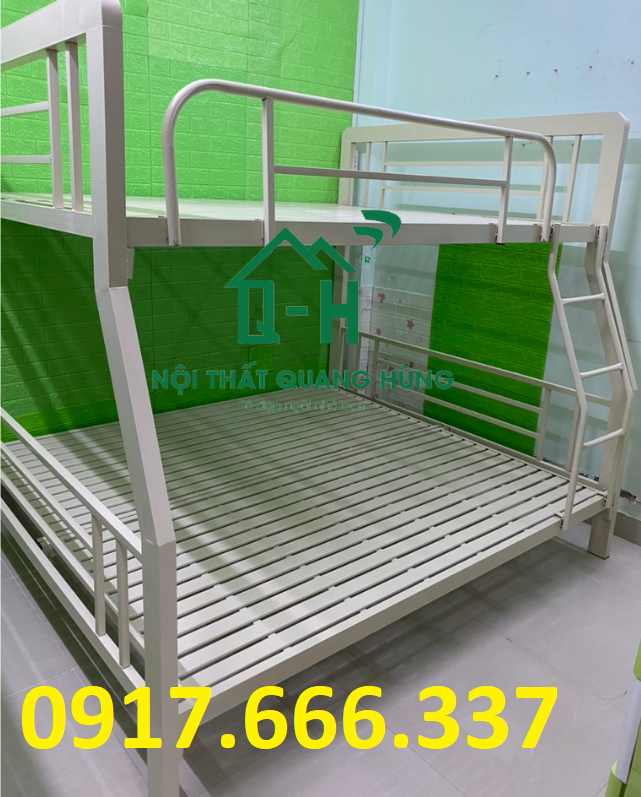 Giường tầng sắt hộp 1li4 1m4x1m6 giá rẻ dành cho gia đình