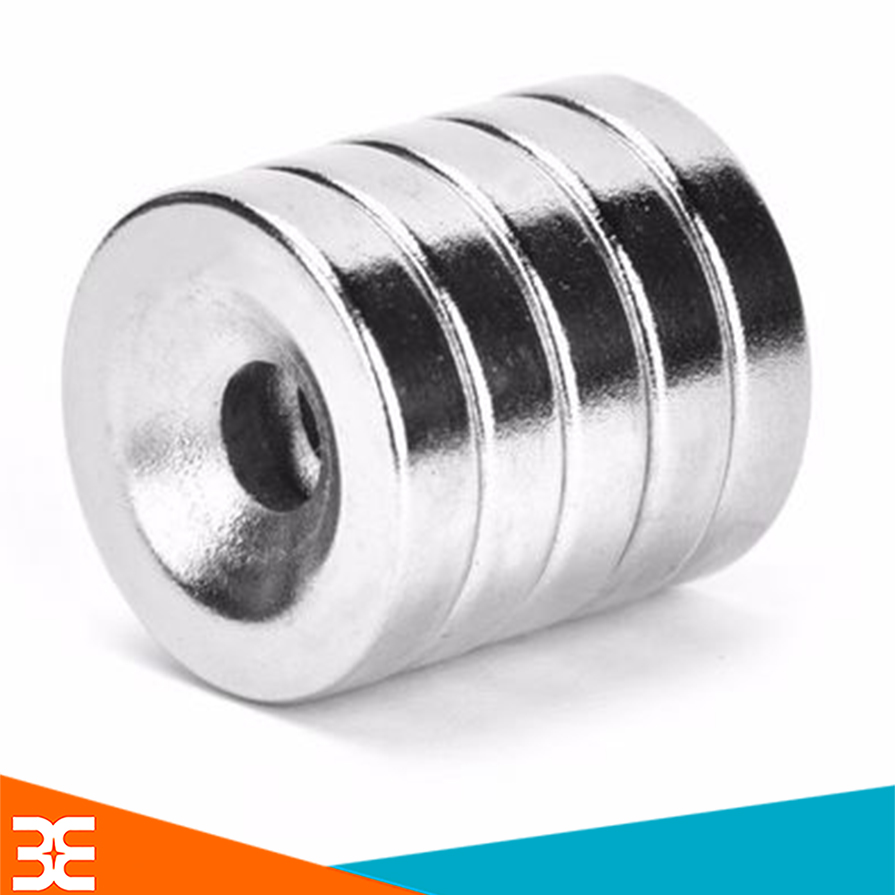 Nam Châm Đất Hiếm Tròn Có Lỗ 3mm