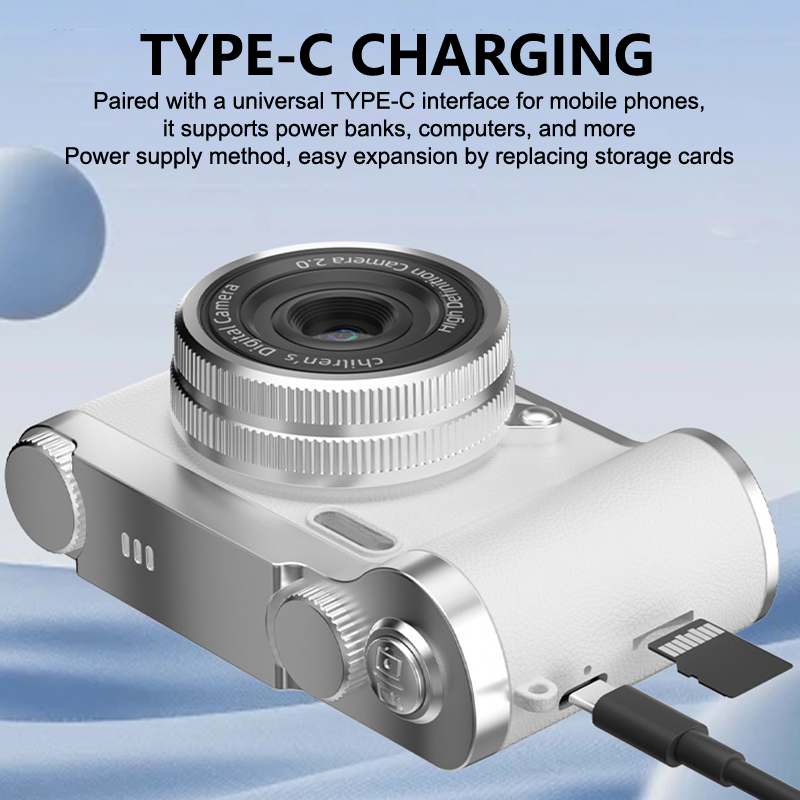 CCD Digital Camera 5MP Portable Video Camcorder Autofocus 8X Zoom 2.4 Inch Screen Retro Vlogging Cam For Kids Children Beginners. 