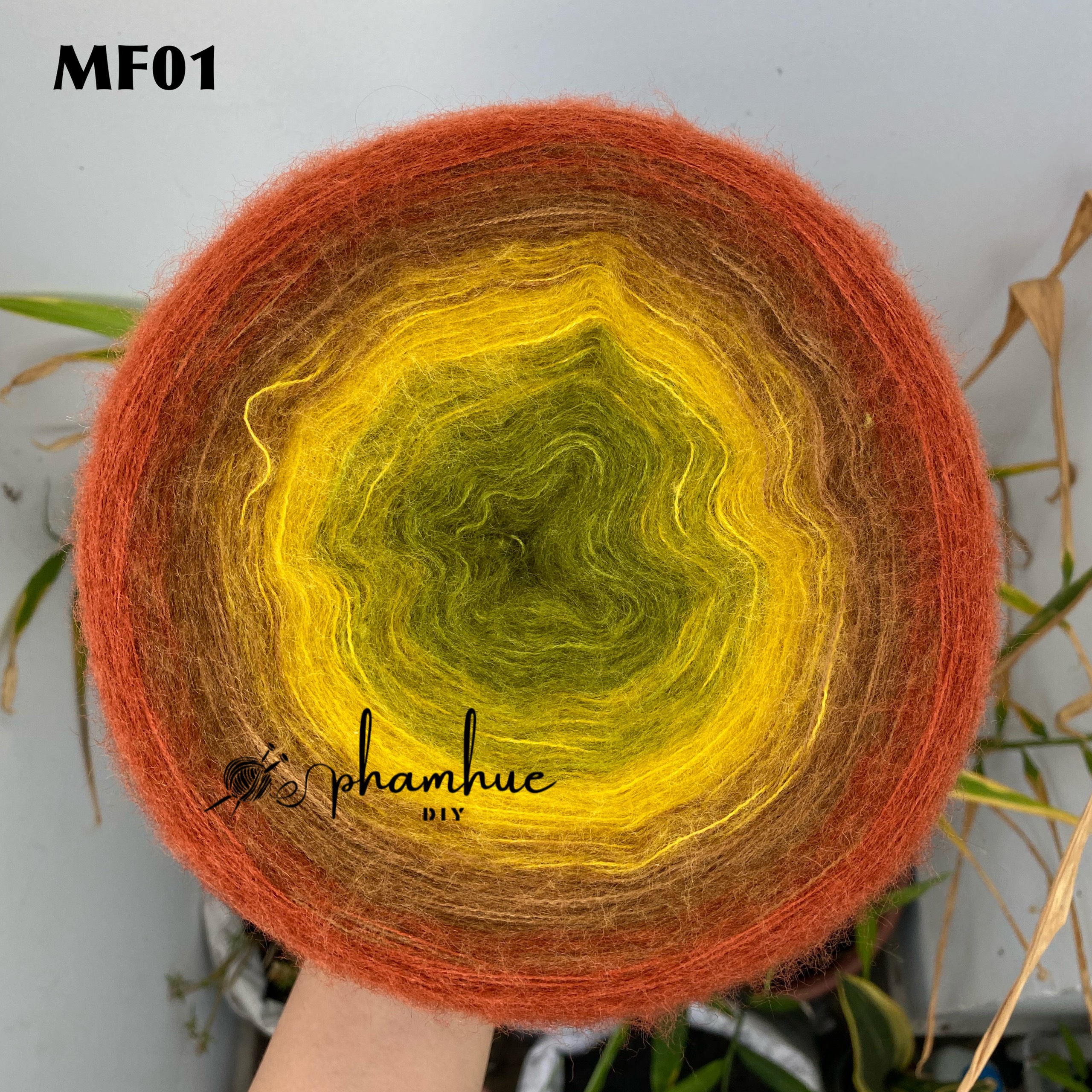 Len mohair ombre 100g màu 01,02,03