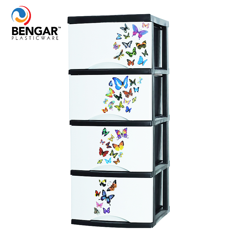 cabinet-diy-butterfly-sticker-clothing-drawer-organizer-cabinet-for