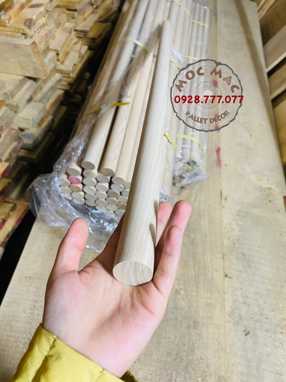 Thanh chuốt tròn gỗ sồi phi 25,30 mm