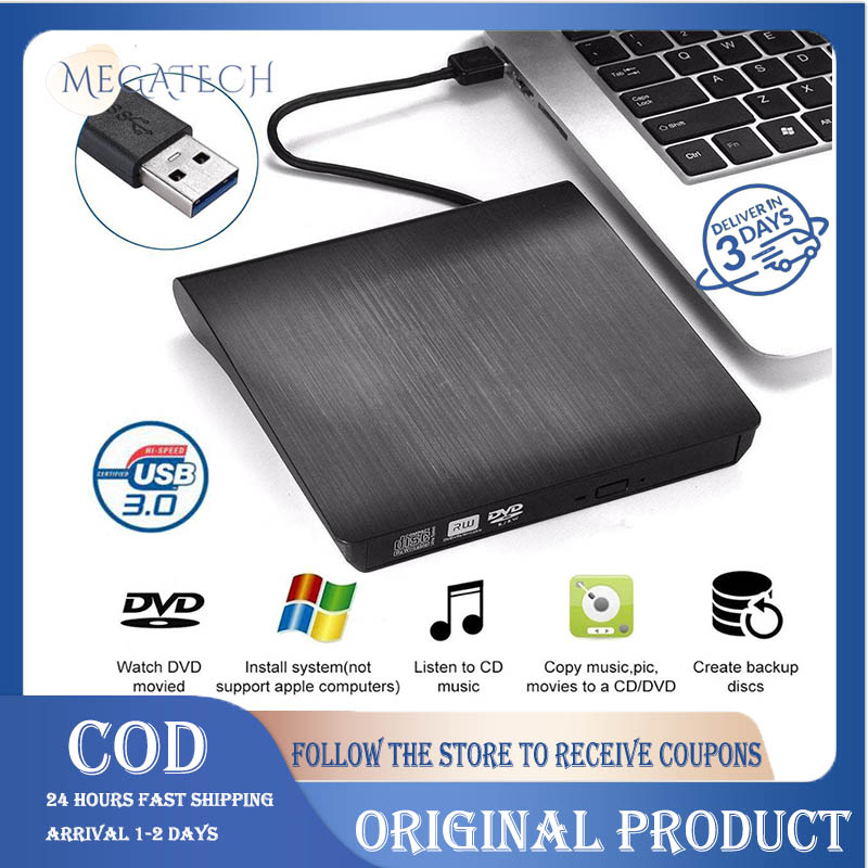 MegaTech External DVD Optical Drive USB3.0 CD/DVDROM CDRW USB3.0