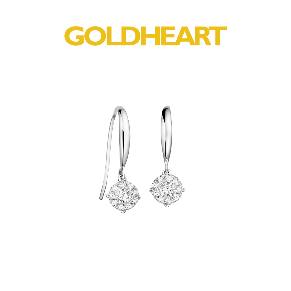Goldheart Regalia face Diamond White Gold Earrings Gold
