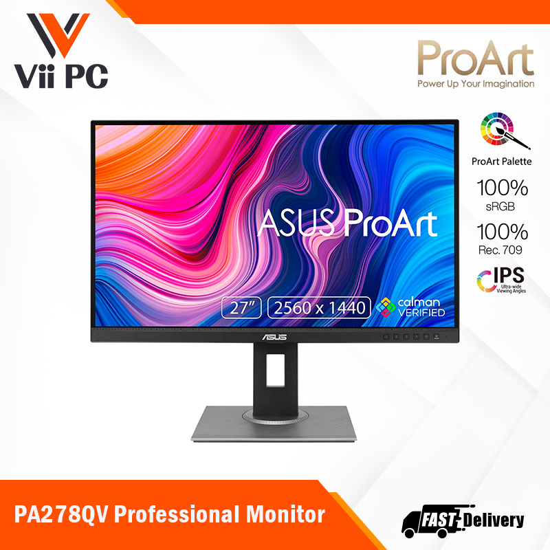 Asus Proart Display Pa278qv Professional Monitor 27 Inch Ips Wqhd 2560 X 1440 100 Srgb 0143