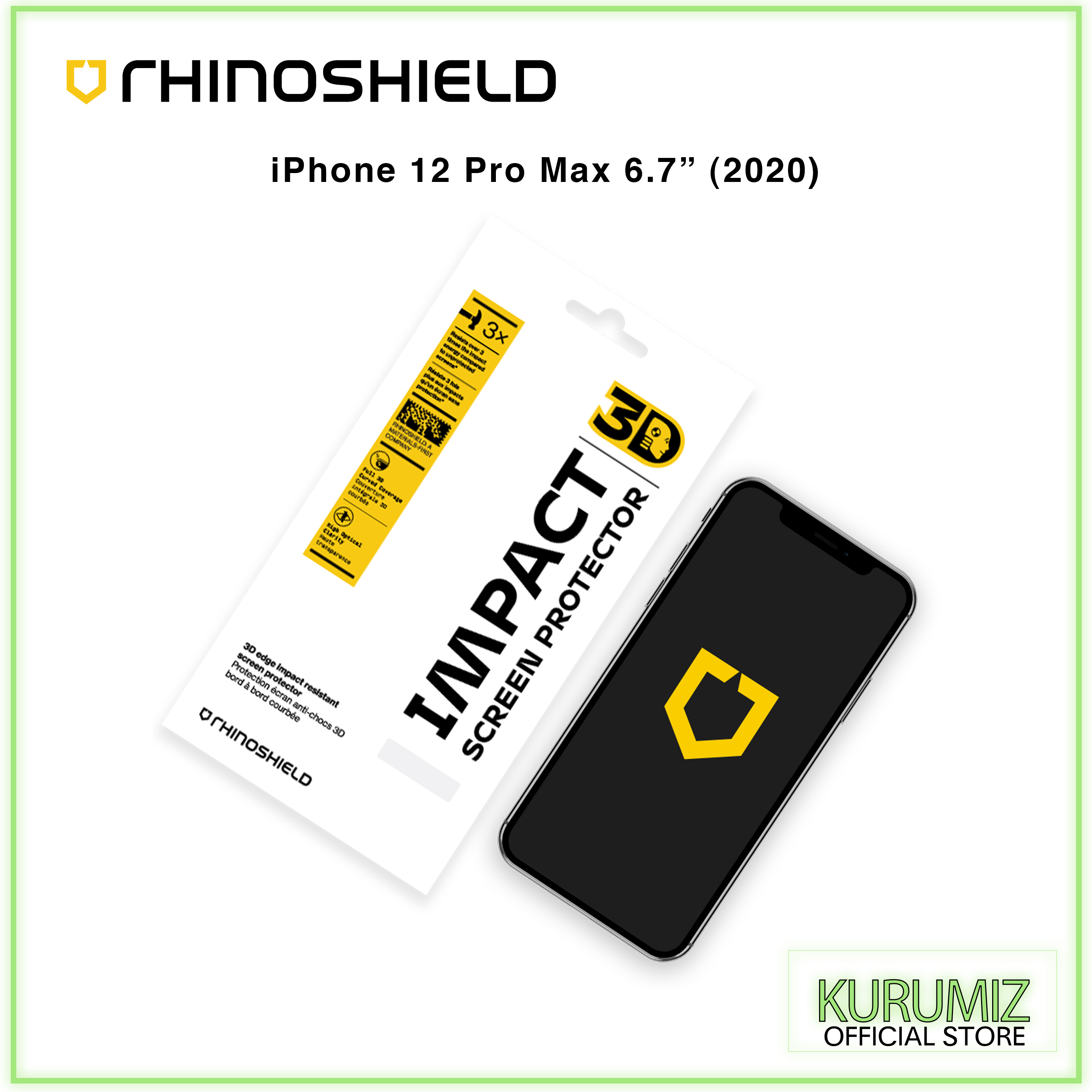 RhinoShield 3D Impact Screen Protector for iPhone 12 Pro Max