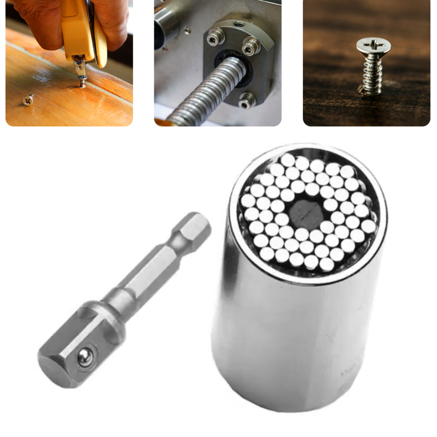 Universal Torque Wrench Spanner Grip Multi Function Ratchet Socket Sleeve 7-19mm Power Drill Ratchet Bushing Spanner Key Adapter Hand Tools
