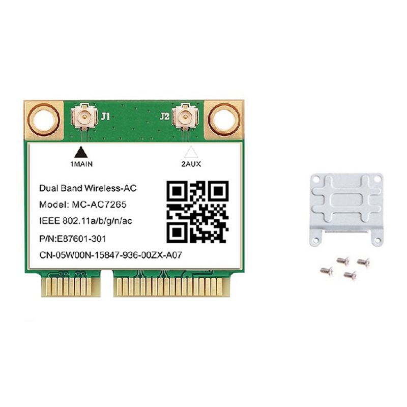 1200mbps wireless mc-ac7265 dual band mini mini pcie wifi card pci-e wifi card bluetooth 4.2 802.11ac dual band 2.4g 5ghz adapter for laptop
