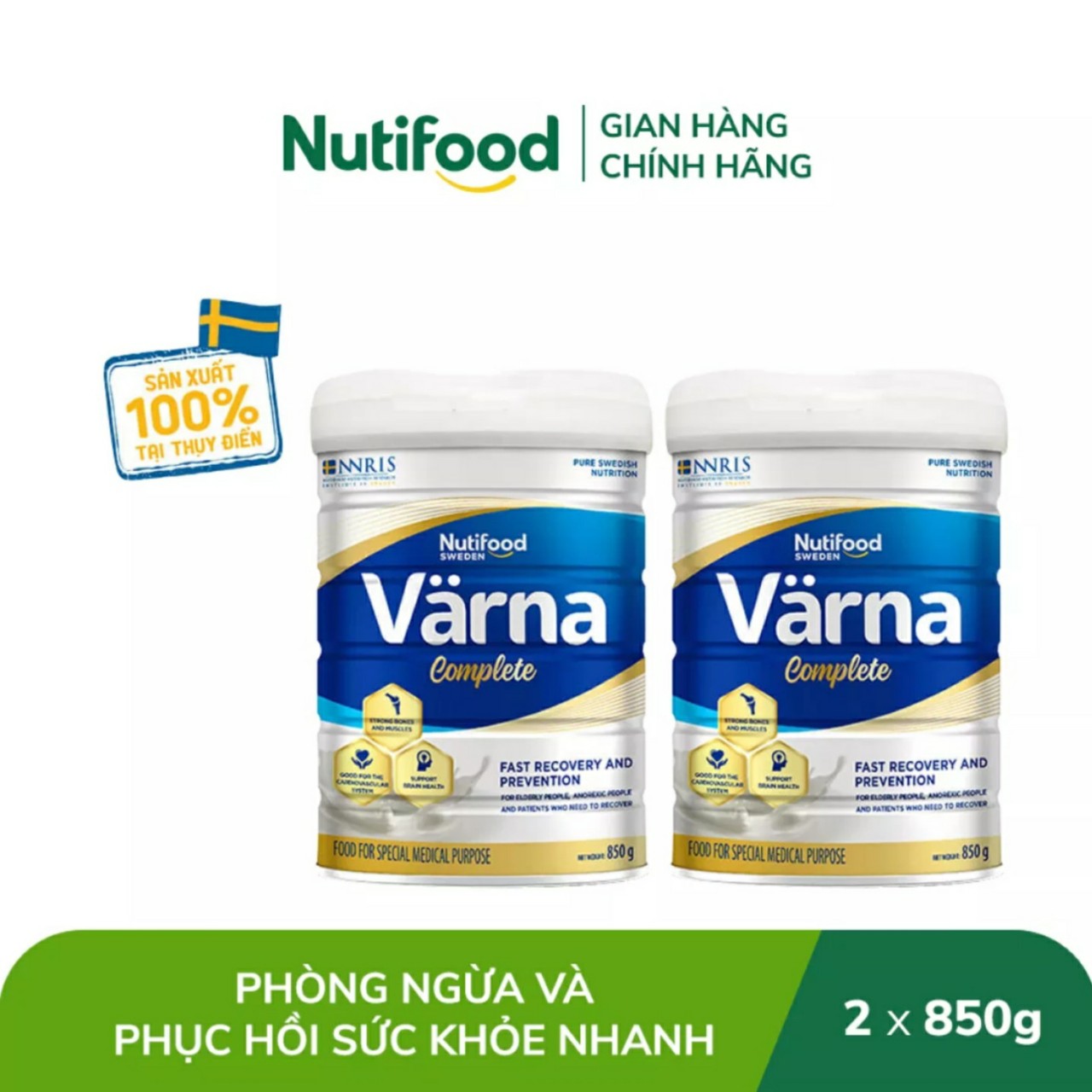 (HSD T8-2027) (Có Tích Điểm) Sữa Bột Nutifood Varna Complete 850G.