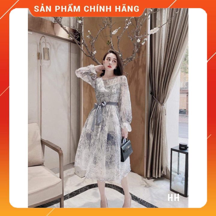 Váy bầu thời trang thiết kế chất lụa hoa freesize từ 45 đến 70kg