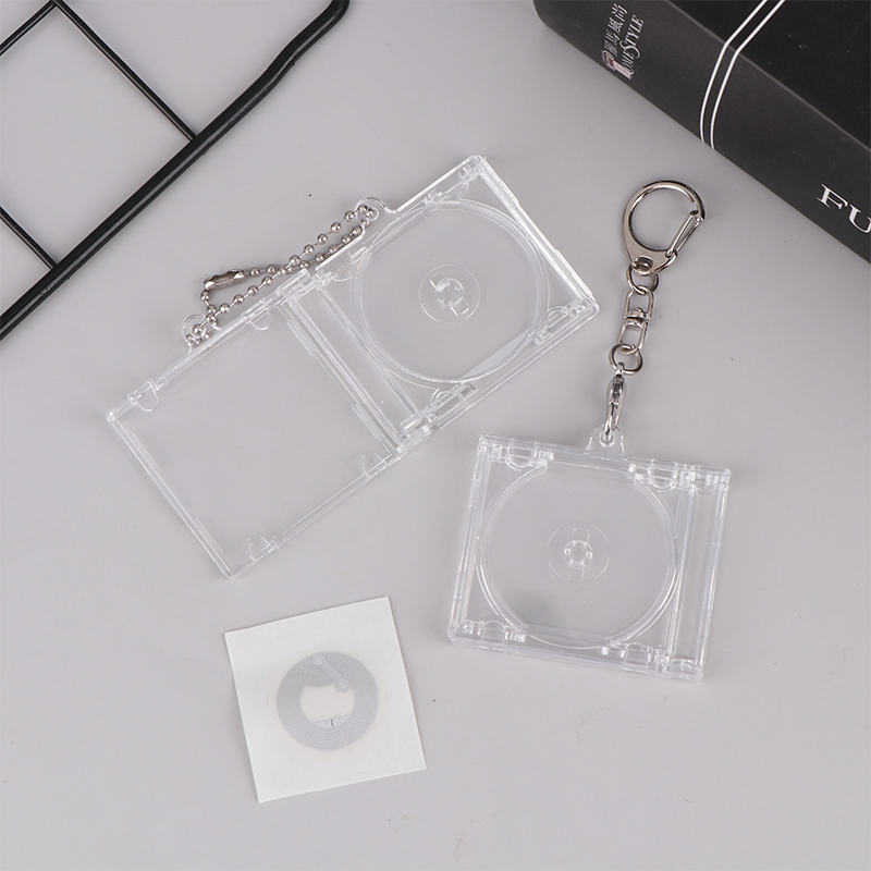 1 PCS Blank Album Mini CD Case Key Chain For DIY Backpack Hanging Decor ...
