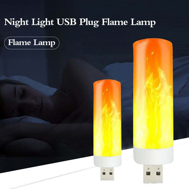 💖New Production💖 LED USB Flame Lamp Computer Mobile Power Charging Mini Portable Simulation Light