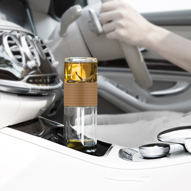 Bình lọc trà travel Samadoyo C002C (nâu) 238mL