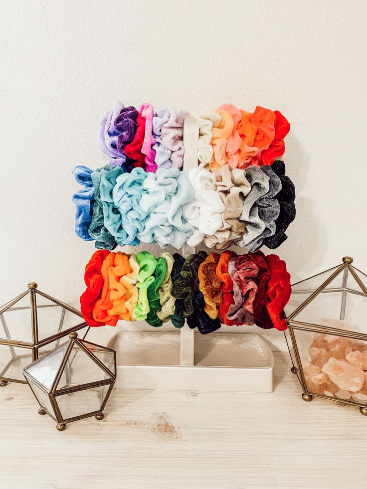 Dây cột tóc vải scrunchies lụa cao cấp màu cam - orange, nhiều size