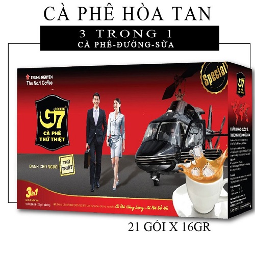 Trung Nguyen Legend Instant Coffee G7 3in1 - Box of 21 Packs - Convenient, Harmonizes Vietnamese Flavors