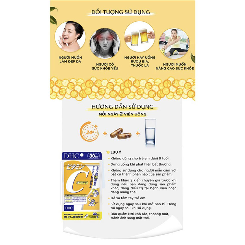 [Freeship] Vitamin C DHC dạng viên uống 1000mg