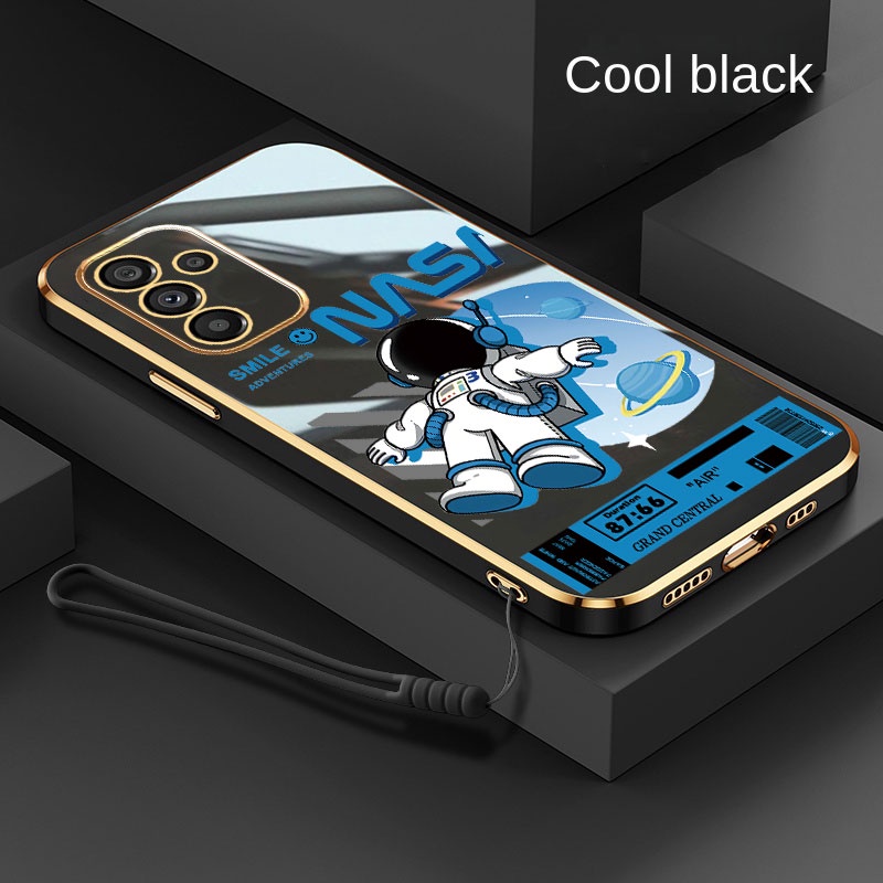 %5BFree%20Strap%5D%20Samsung%20Galaxy%20A06%20A16%20Smile%20Astronaut%20nasa%20Square%20Phone%20Case%206D%20Plating%20Candy%20Soft%20Casing%20Cover%20-%20Image%203