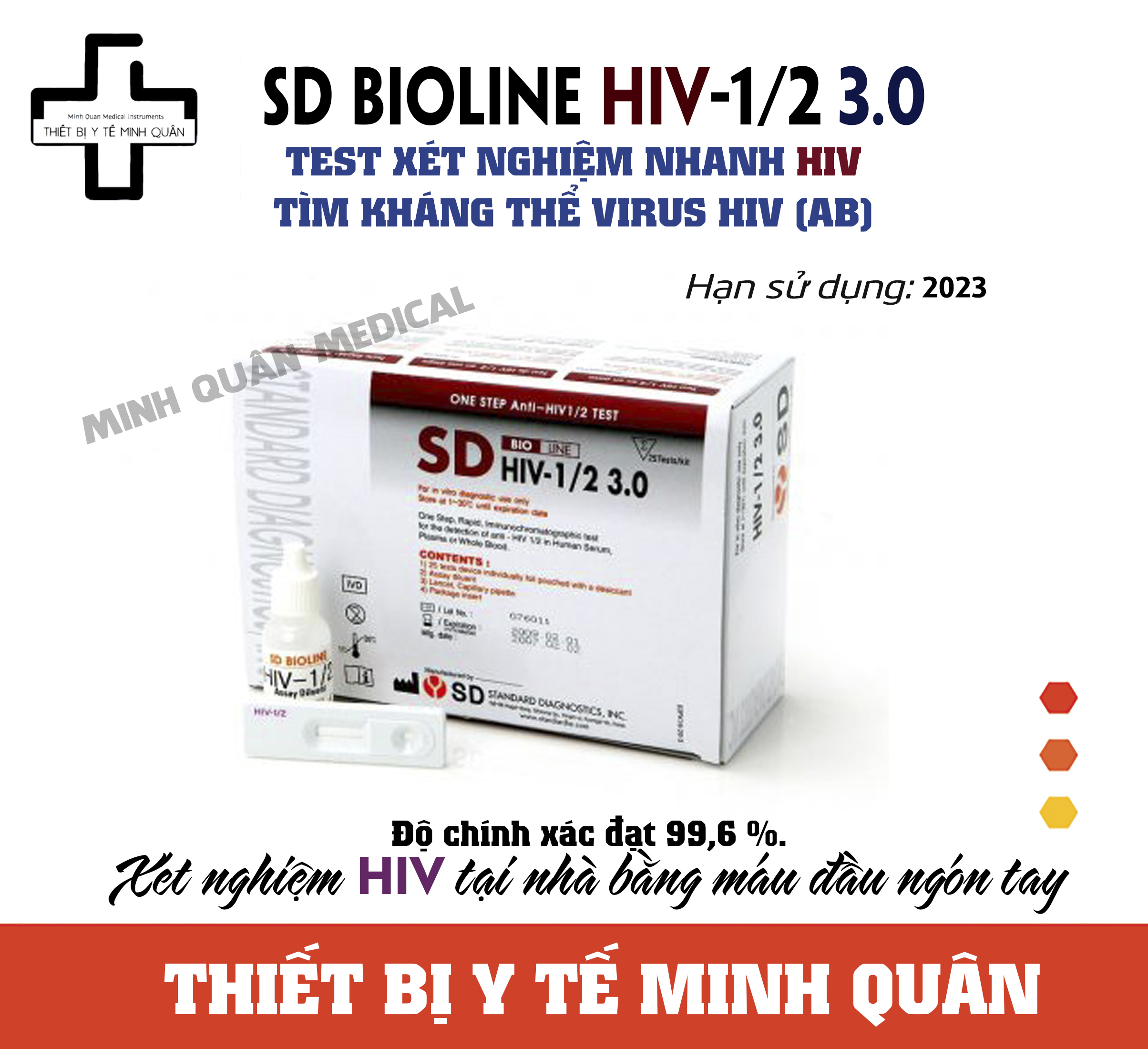 Bộ test HIV SD BIOLINE HIV-1/2 3.0