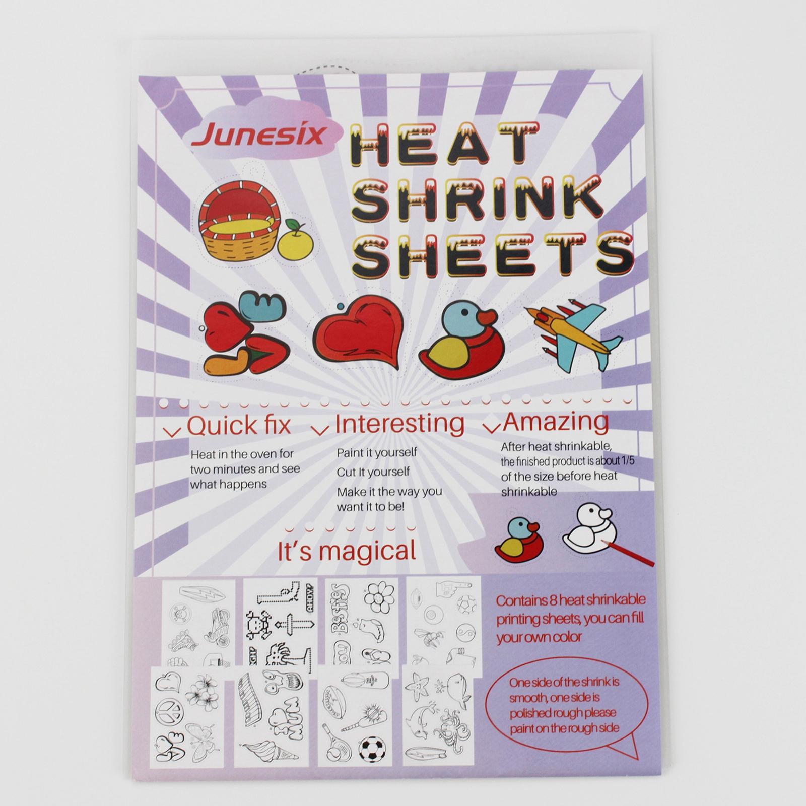 BNTREND 8Pcs Shrink Plastic Sheets Keychains Jewelry Making Heat Shrink Paper DIY