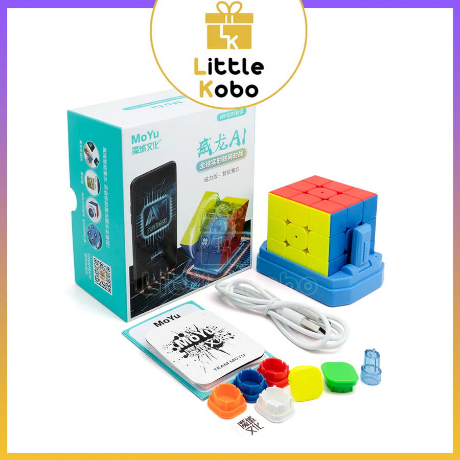 Rubik 3x3 moyu weilong ai 3x3 bluetooth smart cube rubic 3 tầng điện tử có nam châm đồ chơi trí tuệ trẻ em - little kobo