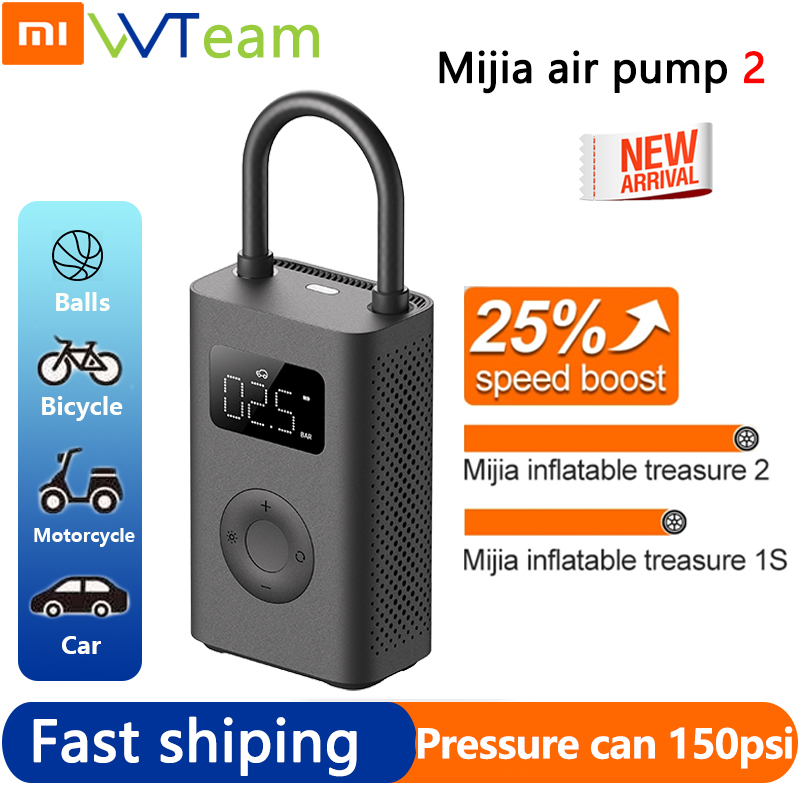 Xiaomi Mijia Air Pump 2 MJCQB06QW Portable Universal Electric Air  Compressor 2 Tire Sensor Mi Treasure Inflatable 2 for Car Bicycle : Sports  & Outdoors 