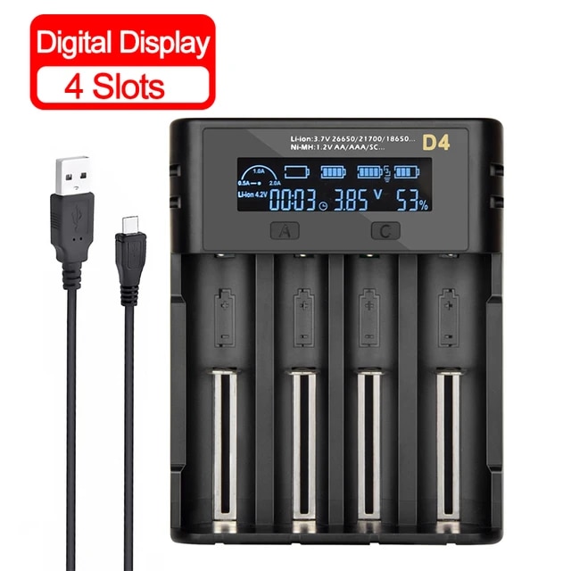 Essager 18650 Charger Rechargeable Charging For Aa Aaa Lithium Li Ion Usb Charger 4 2 Slot