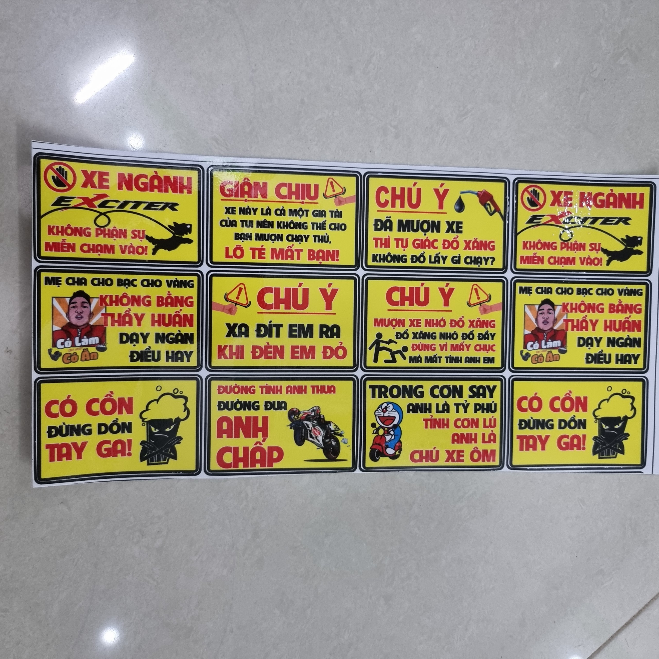 tem logo cảnh báo vui nhộn trọn bộ