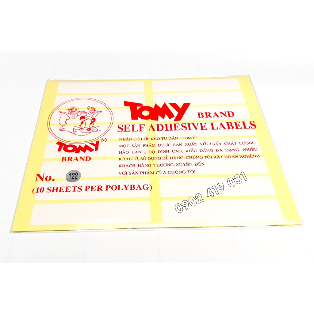 Tem Nhãn Dán Giấy Decal Tomy ( Khách Chọn size )