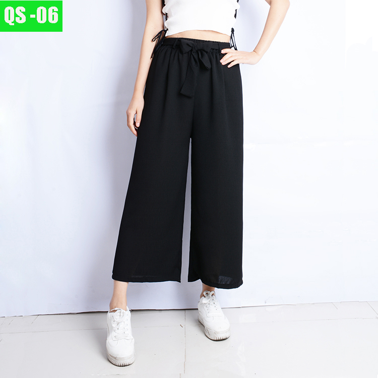 QUẦN ỐNG RỘNG THẮT NƠ EO