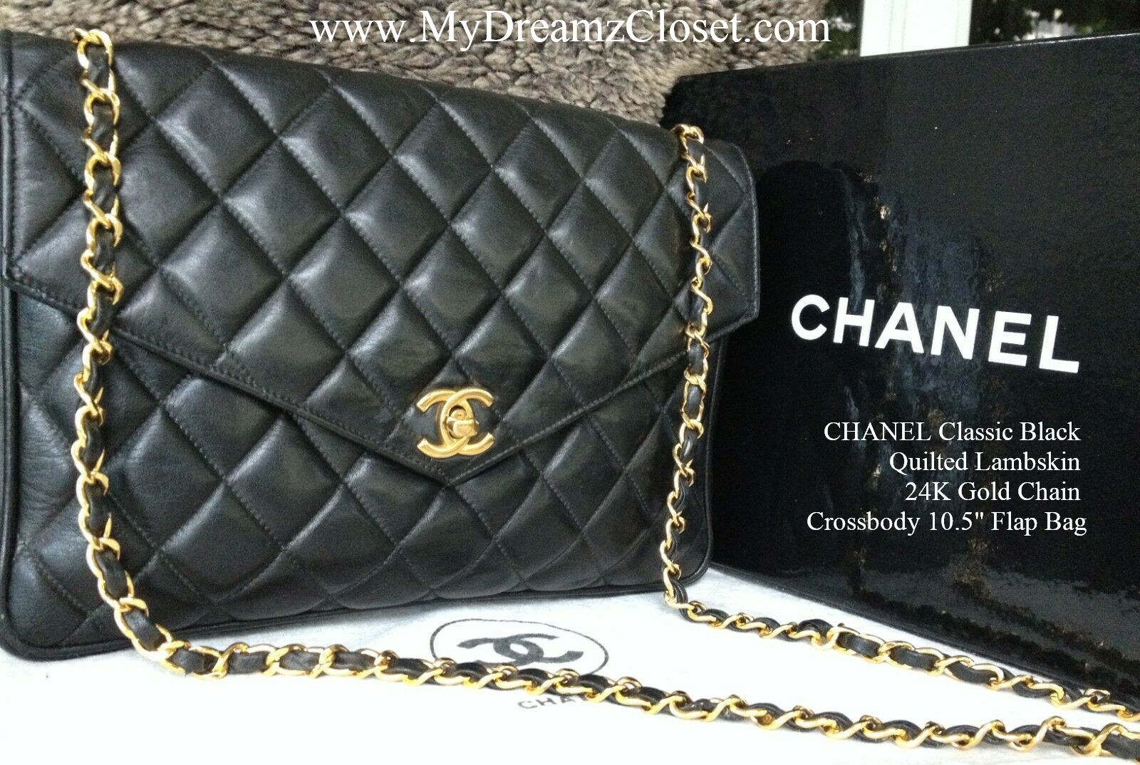 Chanel Vintage Black Lambskin Maxi Classic Flap Bag Auction