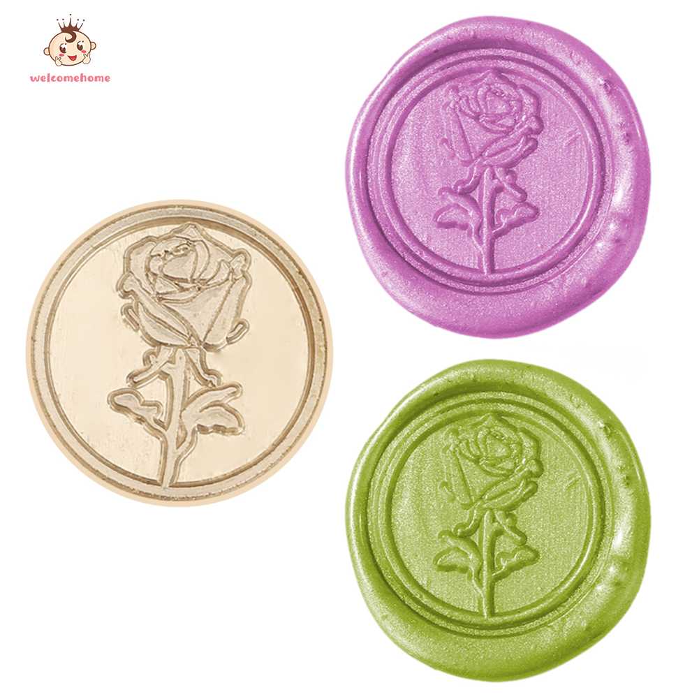 25mm Wax Seal Stamp Antique Rose Flower Sealing Wax Replace Copper Head