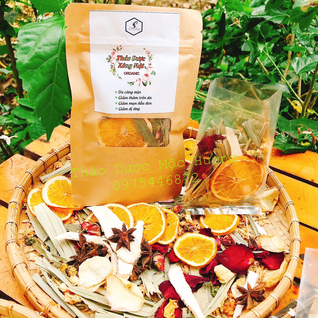 [GÓI LỚN DÙNG NHIỀU LẦN] - XÔNG MẶT THẢO DƯỢC ORGANIC - MỘC HƯƠNG