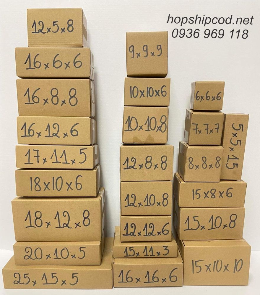 [combo 100 cái] 12x12x6 cm Thùng Carton Đóng Hàng