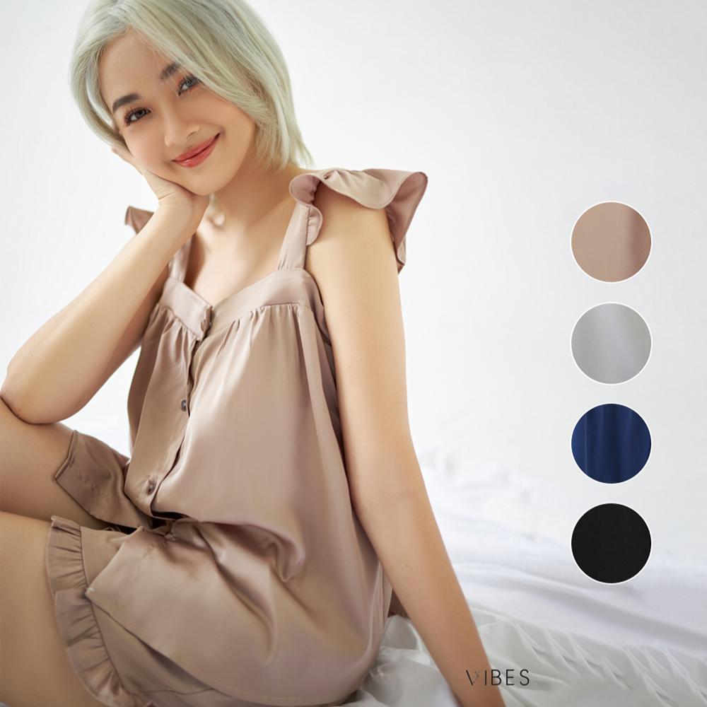 VIBES Đồ bộ 2 dây cánh tiên Lụa trơn cao cấp Straps Set