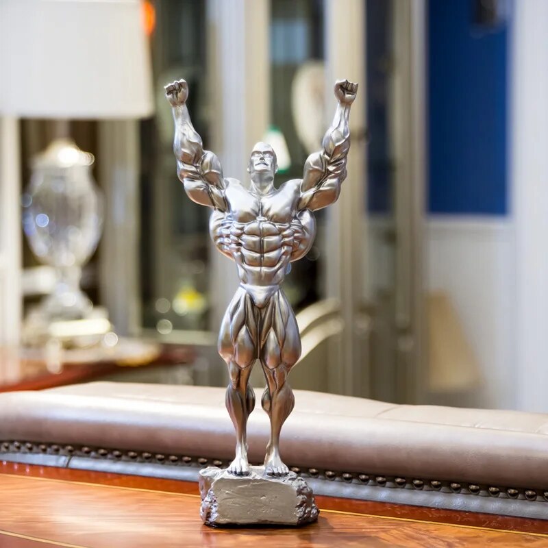 [100 Original] Fitness Muscle Man Sets Up Bodybuilding Sports Competition Trophies Boxing