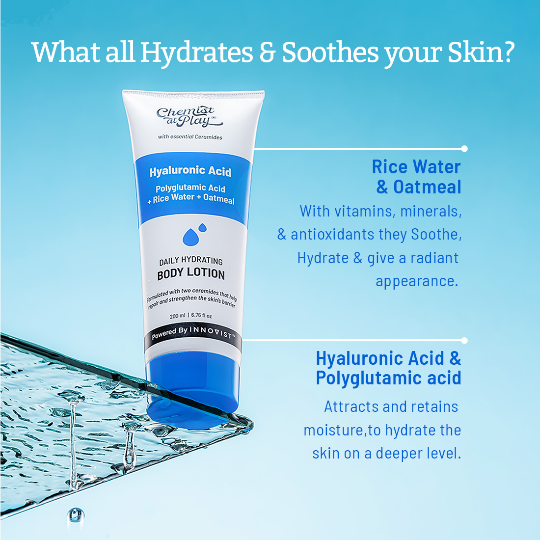 Chemist at Play Hydrating Body Lotion with Rice Water & Hyaluronic Acid ...
