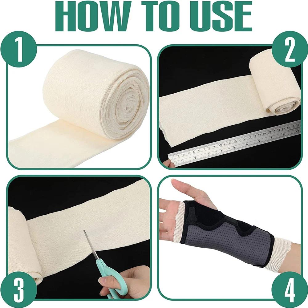 1Roll Cotton Stockinette Tubular Elastic Bandage Cast Sleeve Roll Elastic Wrap Tube Bandages Cast Stockinette for Arm Leg Knee. 