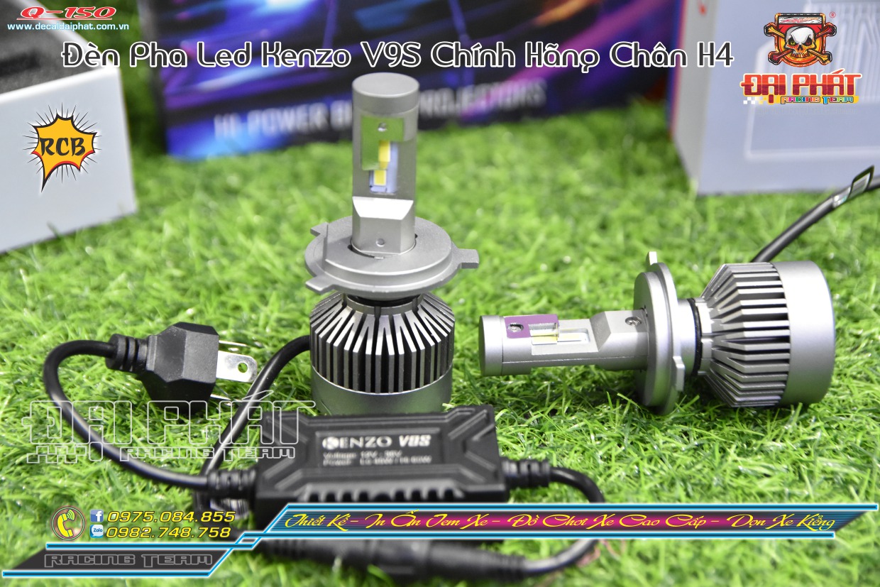 ĐÈN PHA LED SIÊU SÁNG KENZO V9S CHÂN H4 - 1 BÓNG