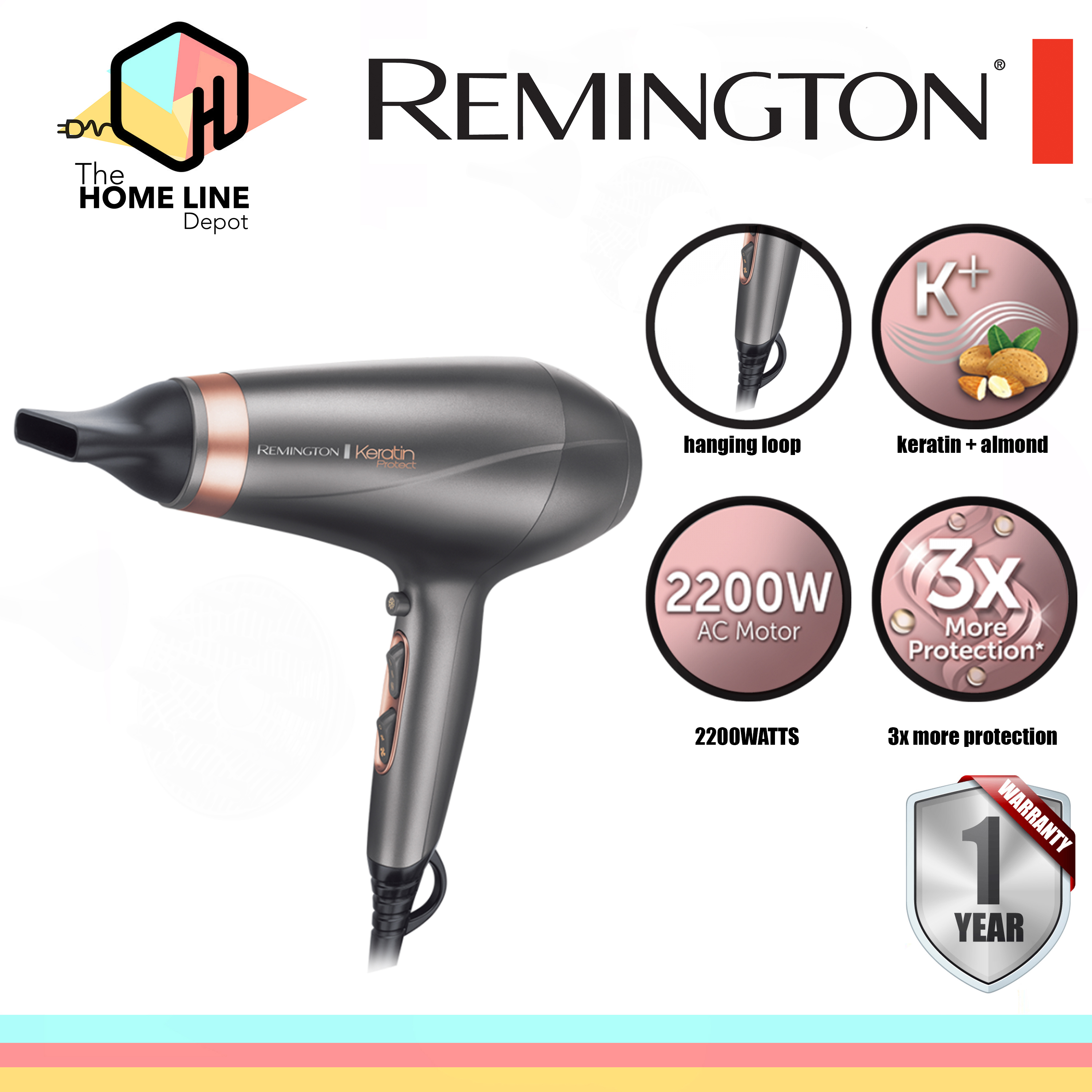 Remington Keratin Protect Ionic Hair Dryer AC8820 Lazada PH