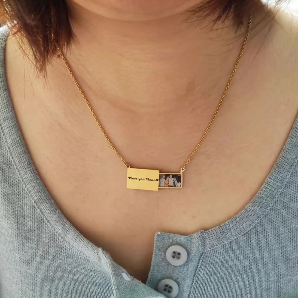 Female Women Electroplating Photo Locket Necklace Drawer-Style Locket ...