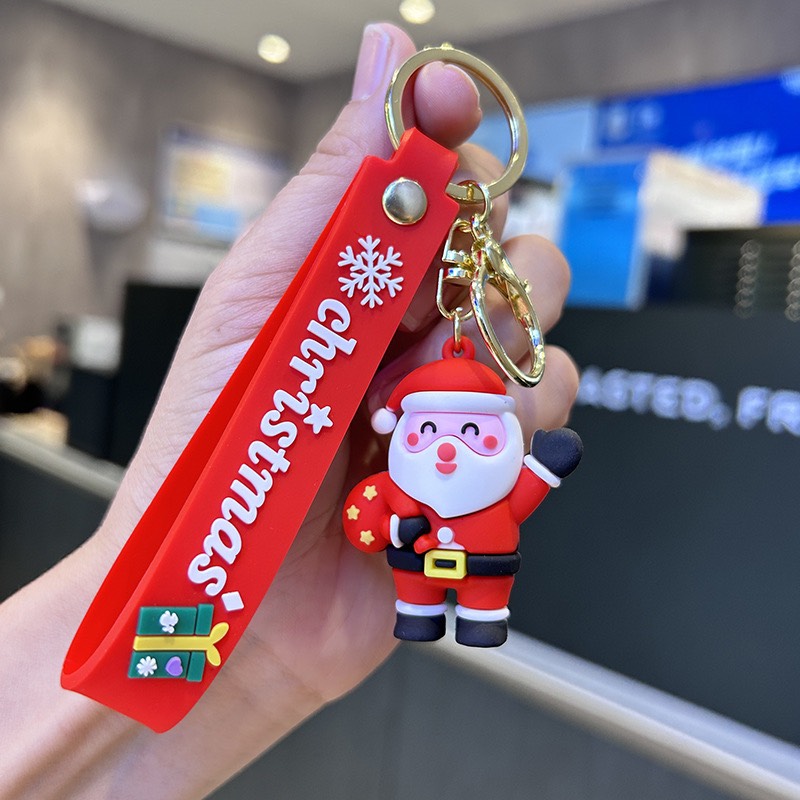 Móc Khóa Noel 3D Phụ Kiện treo chìa khóa ô tô xe máy ba lô túi xách