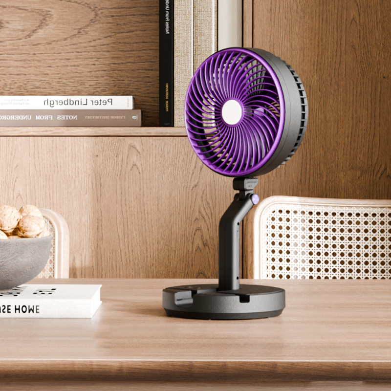 Desktop folding fan 8-inch home desk lamp air circulation fan no punching wall-mounted USB small fan